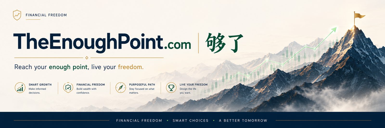 TheEnoughPoint.com — Reach your enough point, live your freedom. Financial Freedom · Smart Choices · A Better Tomorrow